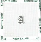 Needlepoint design on fabric with 'Edith's Mary' branding.