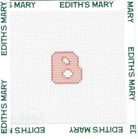 Needlepoint letter 'B' on a white fabric with 'Edith's Mary' branding.